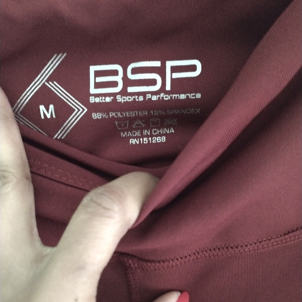 Women's wine colored Capri leggings - Picture 10 of 12